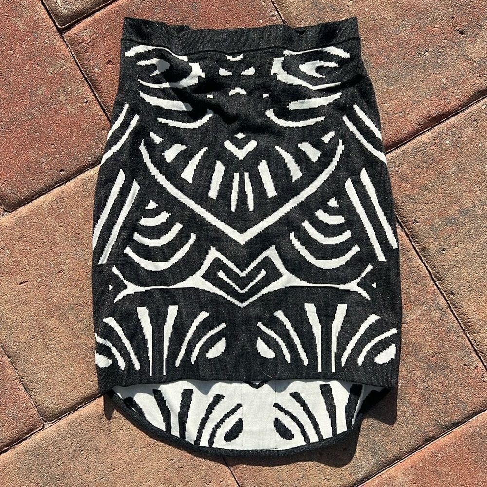 Gray Parker White Pattern Skirt - XS - Back Zipper